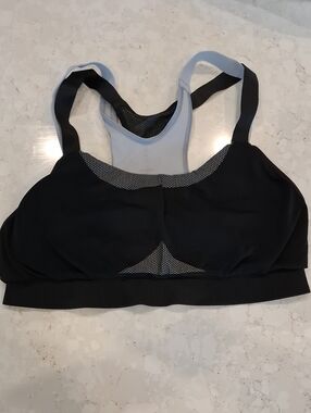Athleta Black and Light Gray Racerback Sports Bra. Lightly Worn